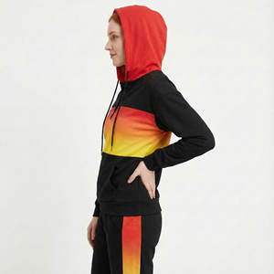 เสื้อฮู้ดดี้ผู้หญิงแบบไล่เฉดสี แขนยาว มีเชือกผูก คอเสื้อแบบเฮนลีย์ ติดกระดุม ทรงหลวม สไตล์ลำลอง แฟชั่น - Product Image 2