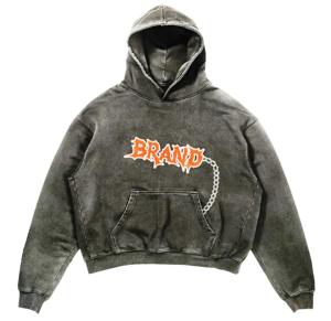 Sudadera con capucha y cremallera unisex de algodón 100% transpirable, bordada, de invierno, oversize, con hombros caídos, personalizada con logo OEM - Product Image 2