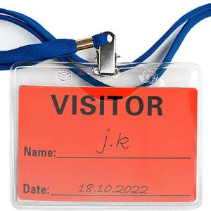 Autocollants pour laissez-passer de visiteur Étiquettes d'identification de nom de visiteur orange Autocollants de 2x3 pouces 300 étiquettes par rouleau - Product Image 1