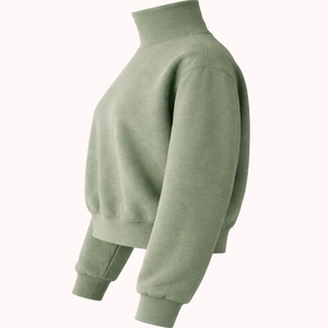 Sudadera Casual para Hombre, Sudadera de Cuello Alto Simulado de Color Sólido, Ajuste Holgado, Manga Larga, Sudadera de Invierno para Hombre - Product Image 3