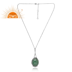 Best Selling 925 <b>Sterling</b> <b>Silver</b> Natural Green Strawberry Quartz Gemstone Pendant <b>Necklace</b> Custom Jewelry for <b>Women</b> Gift for Her - Product Image 1