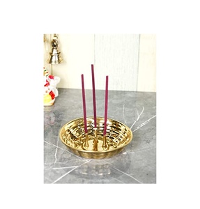 Brass <b>Incense</b> <b>Holder</b> Round <b>Stick</b> Burner <b>Incense</b> Gold Brass 1 Holes <b>Incense</b> <b>Holder</b> <b>for</b> Handmade Polished - Product Image 3