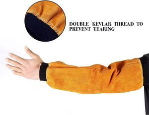 Manchons de soudage en cuir de vache de qualité supérieure Protection du bras résistant à la flamme pour soudeur 16.5 "taille longue - Product Image 3