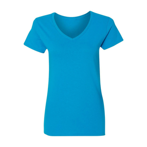 OEM hizmeti kadın moda Slim Fit artı boyutu T-Shirt özel tasarım baskılı katı mavi rahat rahat tarzı - Product Image 1