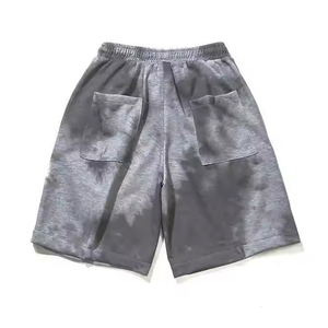 Custom High Quality 100% Cotton French Terry <b>Men's</b> Street Style Vintage Hot <b>Shorts</b> Raw Hem Windproof Drawstring Closure Mid - Product Image 4