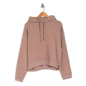 Sudaderas y sudaderas con capucha para mujer Sudadera con capucha de algodón orgánico 100% para mujer Sudaderas con capucha holgadas cortas personalizadas a la venta - Product Image 3