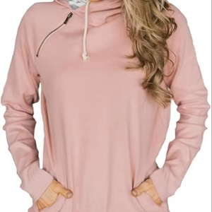 Sweats à capuche en coton mélangé de haute qualité, légers et personnalisés pour femmes, pulls en molleton unis de base, sweats à capuche vierges décontractés - Product Image 1
