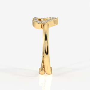 Bague en or 9 carats avec diamant cultivé en laboratoire Dual Bliss, collection élégante de bagues en diamant - Product Image 3