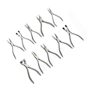 Ergonomic Handle Jewelry <b>Pliers</b> Set Stainless Steel DIY Wire Cutter Round <b>Nose</b> Needle <b>Nose</b> <b>Flat</b> <b>Nose</b> Tools for Beading & Making - Product Image 3