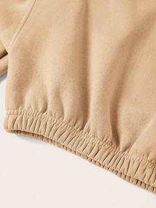 Cropped Women Quality Custom Long Sleeve Short Length <b>Top</b> Selling Quality Oversize Size Manufacture Solid Color Women Sweatshirt - Product Image 3