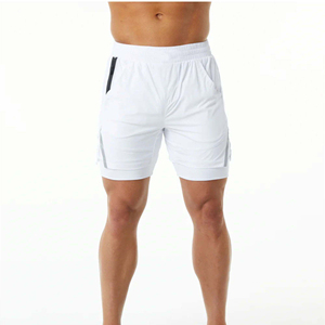 Pantalones Cortos Deportivos para Hombre, Estilo Urbano, Hechos a Medida, de Spandex/Poliéster, Cintura Elástica, Secado Rápido, para Entrenamiento y Fitness - Product Image 1