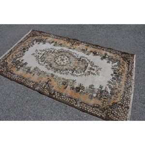 พรมขนสัตว์6.7ft สีเบจสีน้ำตาลคลาสสิกขนาด3.8 x ดีไซน์แบบตุรกีเย็บปะติดปะต่อกันสำหรับทางเข้าห้องนั่งเล่นหรือห้องนอน - Product Image 2