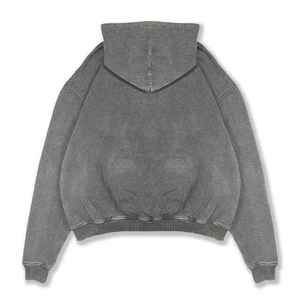 Sudadera con Capucha Estilo Vintage Lavada a la Piedra, Impresión Serigrafiada, Algodón Grueso, Sudadera Pesada Lavada al Ácido para Hombre - Product Image 4