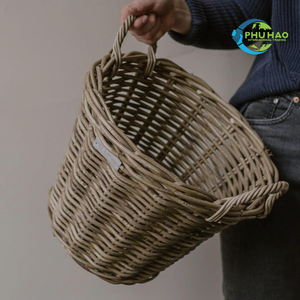 Article chaud!!! Panier de pays vintage vietnamien en rotin tissé à la main de haute qualité oeuf de pâques cadeau panier de pique-nique personnalisation - Product Image 2