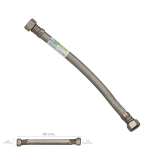 Tubo Flessibile Termostatico in Acciaio Inox Femmina 1/2" - Femmina 1/2" Lunghezza 300 mm - Product Image 1