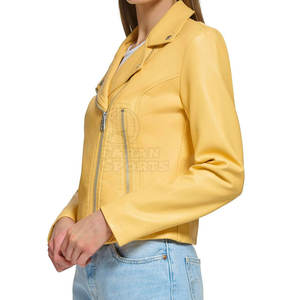 Veste en cuir véritable pour femme de meilleure qualité pour le traitement tricoté respirant d'automne et d'hiver - Product Image 3