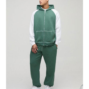 Nuevos conjuntos de chándal deportivo para hombre, conjuntos de Jogger con cremallera frontal, chándal de lana de algodón 100% para hombre - Product Image 4