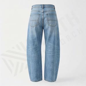 <b>Women's</b> Vintage <b>Baggy</b> Mid Waist <b>Jeans</b> Loose Straight Wide Leg Denim Flare Pants Casual Midsummer Style Wholesale Collection - Product Image 2