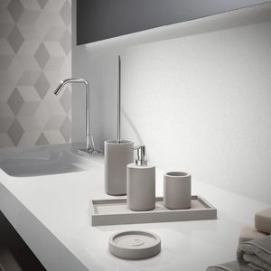 Porta scopino da bagno Free-Standing serie Procida Color cemento grigio con ciuffo di setola ciuffo accessori da bagno - Product Image 5