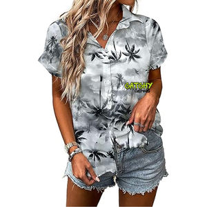 เสื้อเชิ้ต CATCHY GEARS ลายฮาวายแบบทรอปิคอล สั่งทำได้ ใส่สบาย ระบายอากาศดี ทรงหลวม ใส่ได้ทั้งผู้หญิงและผู้ชาย คอวี ติดกระดุมเม็ดเดียว แบบ 3D ครึ่งตัว มีสินค้าพร้อมส่ง - Product Image 5