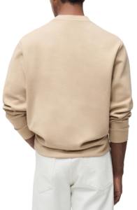 Sudadera básica de manga larga de gran tamaño en blanco de calidad superior con cuello redondo hecha a medida, sudadera informal con hombros caídos para hombre - Product Image 5