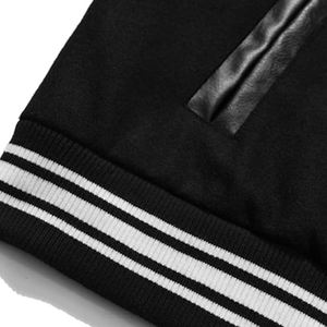 Producto de tendencia OEM, venta al por mayor, chaqueta Varsity para hombre, logotipo personalizado, ropa de calle para hombre, chaqueta de béisbol cálida con manga de cuero - Product Image 6