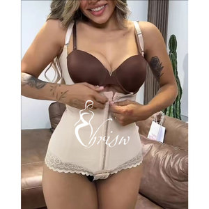 Cinturones moldeadores con cremallera y botones para mujer, fajas colombianas transpirables para reducir el vientre y moldear, disponibles en rojo - Product Image 1