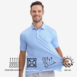 เสื้อกอล์ฟลายทางสำหรับผู้ชายเสื้อโปโลผ้าสแปนเด็กซ์8% โพลีเอสเตอร์สำหรับ92% - Product Image 2