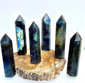 Vente en gros de pierres semi-précieuses brillantes en quartz naturel poli Labradorite Obélisque en cristal semi-précieux Guérison Feng Shui - Product Image 1