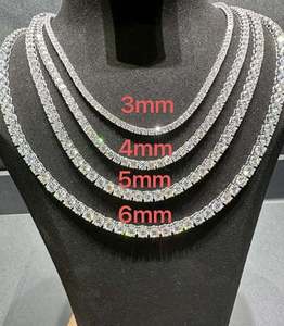 VVS เพชรโมอิส925เทนนิสสีเงินสเตอร์ลิง6มม. 24นิ้วจี้ & เสน่ห์ - Product Image 2