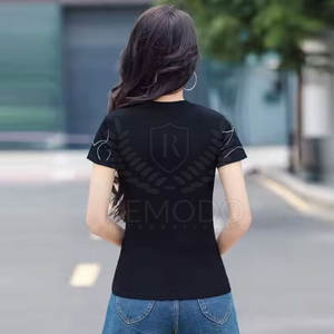 Camiseta con diamantes de imitación para mujer, venta al por mayor, camiseta con diamantes de imitación para mujer de buena calidad - Product Image 5