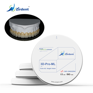 Zirdent 3D-Pro Multilayer <span class=keywords><strong>Zirconia</strong></span> Blank - Natural Gradient 5-Layer Dental Block - Kompatibel dengan Semua Sistem CAD CAM Terbuka 98mm - Product Image 6