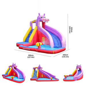 Venta Directa <span class=keywords><strong>Doctor</strong></span> Dolphin 420D Oxford Tobogán Acuático Inflable y Castillo Hinchable para Eventos al Aire Libre, Capacidad de 135 kg, 3 Pasajeros - Product Image 6
