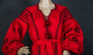 Robe de fiançailles d'été en coton brodé à manches longues pour femmes - Product Image 2