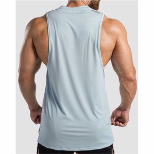 Débardeur de sport d'été pour hommes Débardeur à col en U à séchage rapide Débardeur en tissu côtelé pour hommes Débardeur d'extérieur Fitness sans manches - Product Image 2