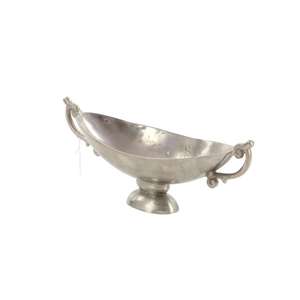 Bol en métal de style piédestal avec poignées, fournitures pour événements et fêtes, décoration de table, bateau décoratif en argent, bols à fruits, style américain - Product Image 1