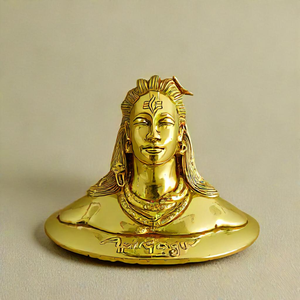 Adiyogi shiva รูปปั้นทองเหลืองทองสำหรับงานแต่งงานและเทศกาลดิวาลี - Product Image 1