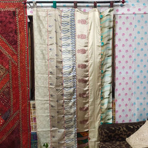 Cortina de bolsillo de varilla Sari de seda de colores surtidos Vintage indio, sombreado de luz completa para tragaluz, decoración del hogar, sala de Estar, comedor - Product Image 1