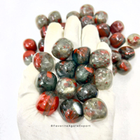 Pierre Roulée de Quartz Cristal Naturel et de Pierre de Sang Africaine, Polie, pour Guérison, Spirituelle, Métaphysique, Feng Shui, Tailles Personnalisées, Décoration Intérieure