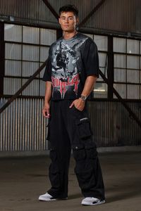 กางเกงสตรีทแวร์ทรงขาบานหลวมๆ ดีไซน์เองได้ ทรงหลวมสำหรับผู้ชาย ผ้าหนา ทรงบ็อกซี่ ล้างสีแบบแอซิดวอช - Product Image 6