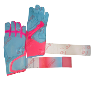 ถุงมือตีหนังแบบยาวคอมโบสีชมพูและสีน้ำเงินอมเขียวออกแบบโลโก้ได้ตามต้องการ - Product Image 5