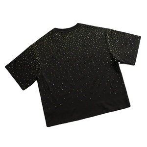 Camiseta Personalizada de Manga Corta 100% Algodón para Hombre, Color Sólido con Pedrería en Toda la Superficie, Estilo Casual Urbano - Product Image 3