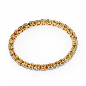 Pulsera de Oro Amarillo de 18k con Diamantes Cultivados en Laboratorio de 0.77 Ct, Corte Redondo, Diamantes Reales, Pulsera de Cadena Estilo Tenis para Mujer - Product Image 5