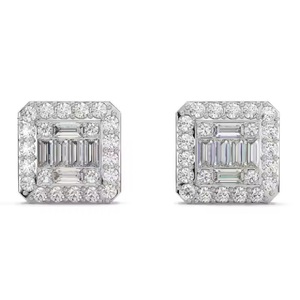 Boucles d'oreilles clous galaxie scintillante en or 18 carats avec moissanite, style religieux, pour fiançailles - Product Image 4