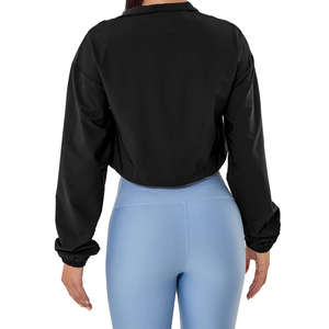 Women Yoga Jacket with <b>Thumb</b> <b>Hole</b> Breathable Stretch Quick Dry Running Workout Activewear - Product Image 5