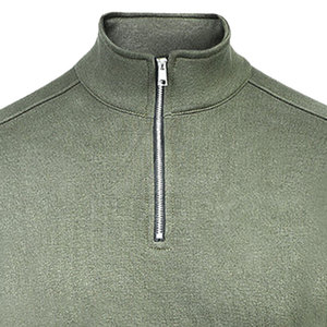 Sweat-shirts à demi-zip unis, imprimés numériquement, respirants, en coton écologique, style toutes saisons - Product Image 5