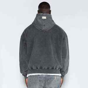 Sweat-shirts pour hommes en molleton français personnalisé de 500 g/m², vintage, délavé, surdimensionné, délavé à l'acide, décoloré par le soleil - Product Image 3