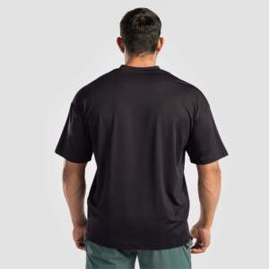 เสื้อยืดพาวเวอร์เมชเนื้อหนา สีดำ โพลีเอสเตอร์ 100% พร้อมลายพิมพ์กราฟิก ผ้าถัก ผ้าฝ้ายเมอร์เซอไรซ์ พิมพ์ซิลค์สกรีน - Product Image 3