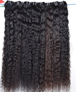 100% extensions de cheveux Remy Temple indien non transformés paquets de couleur noire naturelle vierge crue longs cheveux humains bouclés - Product Image 6