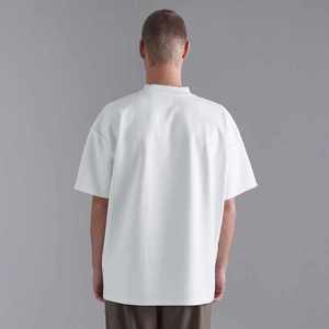 เสื้อยืดทรงบ็อกซี่แขนสั้นลำลองสำหรับผู้ชาย ระบายอากาศได้ดี ผ้าฝ้าย 100% สีพื้น พิมพ์ลายตามสั่ง ทรงปกติ คุณภาพสูง ดีไซน์เรียบง่าย - Product Image 4